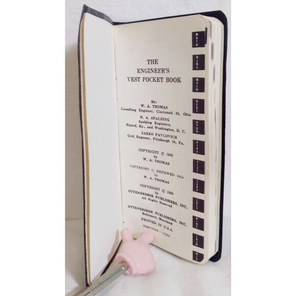 The Engineer's Vest Pocket Book 1980 Thomas, Spalding and Pavlovich - Picture 1 of 14
